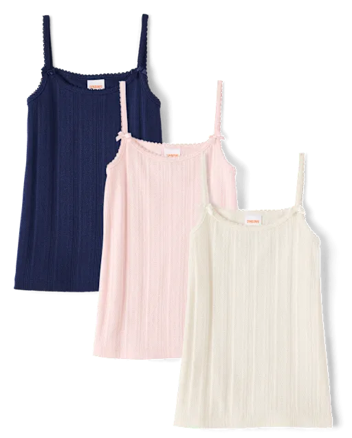 Girls Pointelle Cami 3-Pack - Little Essentials