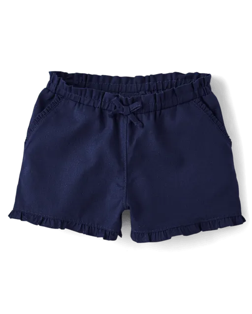 Girls Ruffle Pull On Shorts - Little Essentials