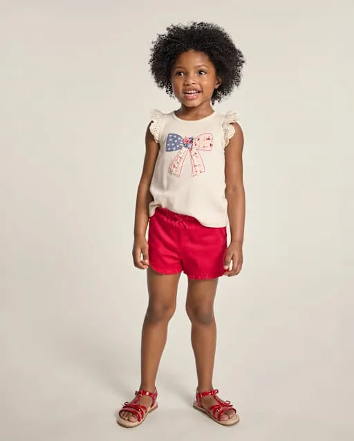 Girls Ruffle Pull On Shorts - Little Essentials