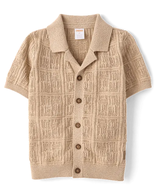 Boys Stitched Sweater Polo - Driftwood Bay