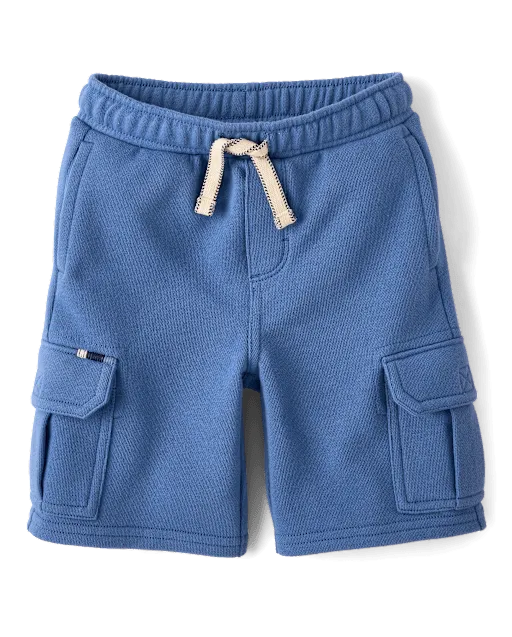Kids French Terry Pull On Cargo Shorts - Nantucket Charm