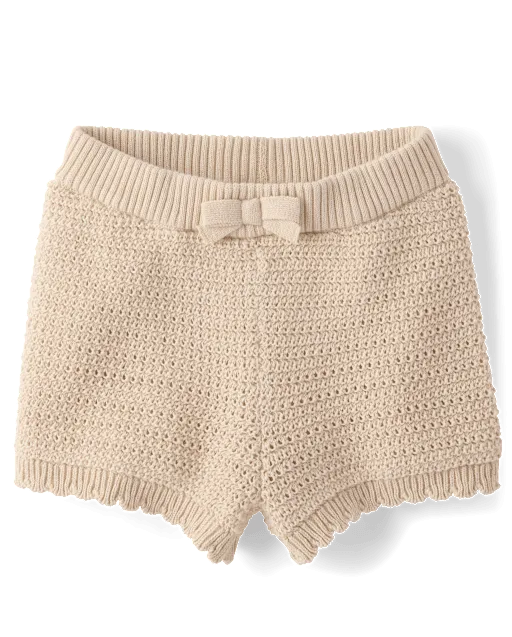 Girls Crochet Scalloped Crochet Shorts - Driftwood Bay