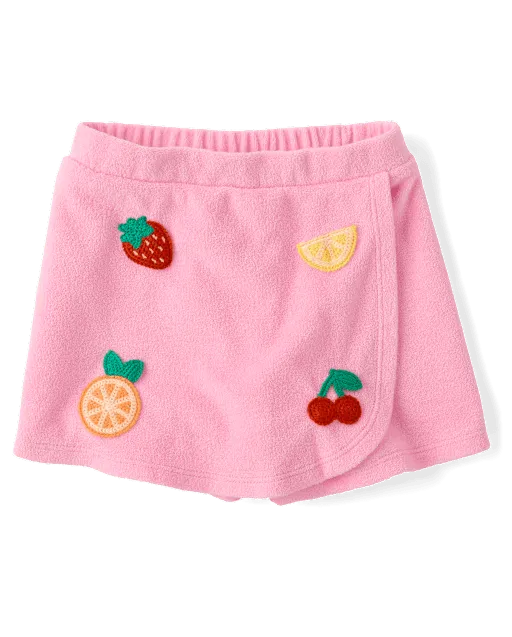 Girls Crochet Fruit Terry Faux Wrap Skort - Swim Shop