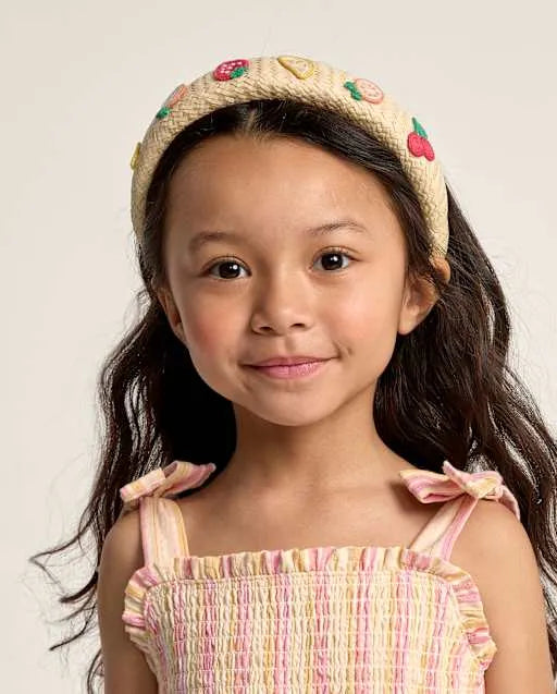 Girls Raffia Fruit Headband - Amalfi Coast