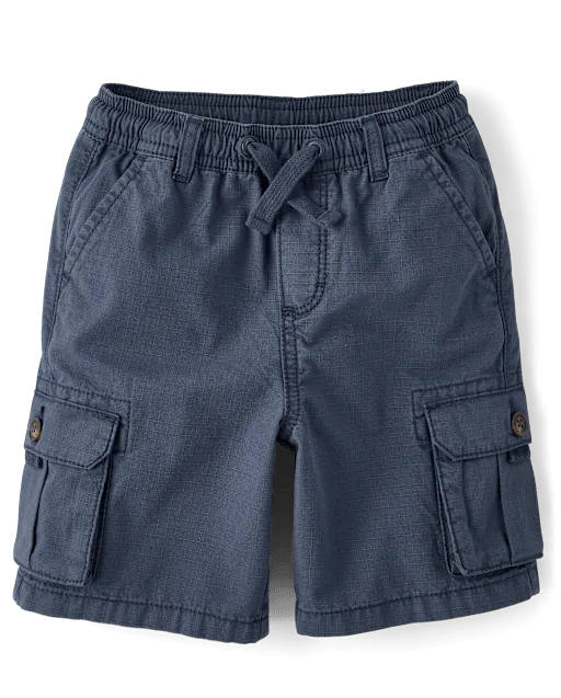 Boys Garment Dyed Ripstop Pull On Cargo Shorts - Driftwood Bay