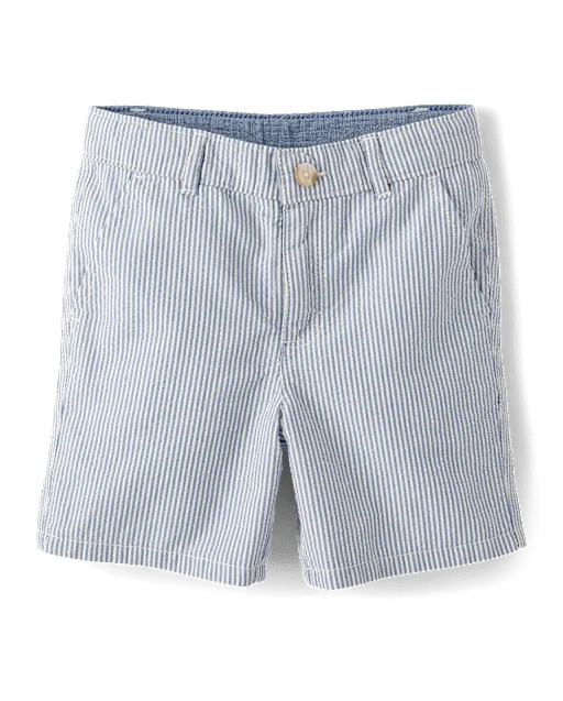 Boys Seersucker Chino Shorts - Nantucket Charm