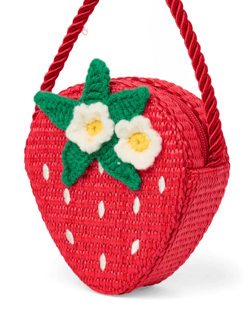 Girls Raffia Strawberry Bag - Amalfi Coast