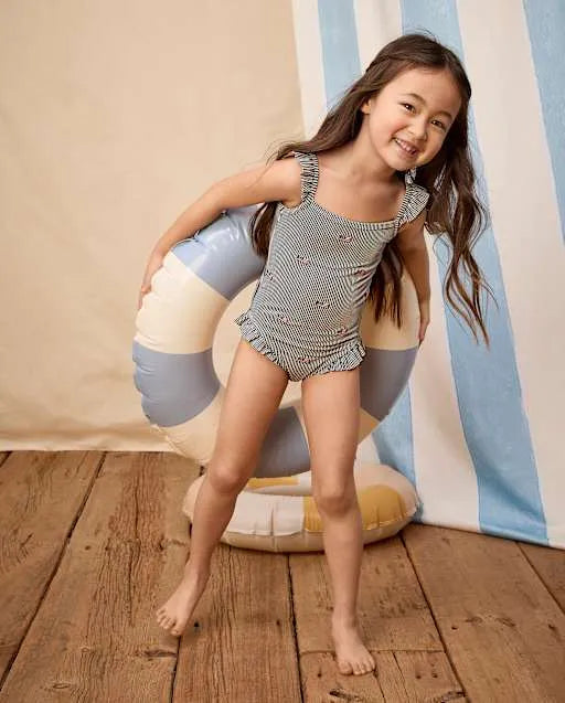 Girls Embroidered Flag Flutter One Piece Swimsuit - Swim Shop