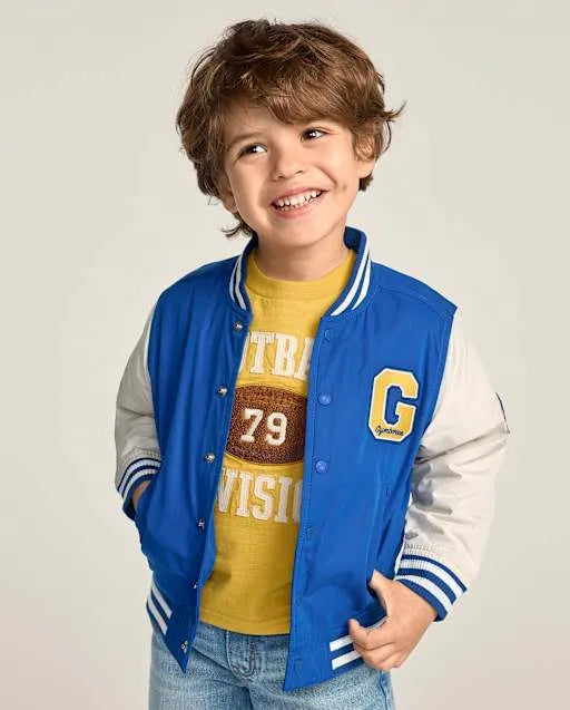 Boys Embroidered Varsity Jacket - Collegiate Club