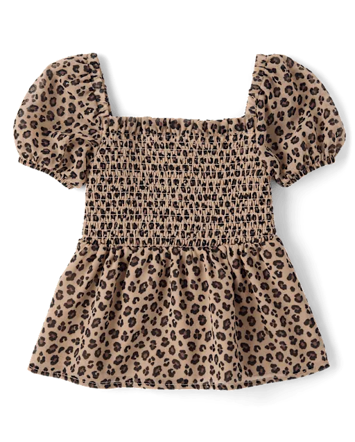 Girls Leopard Chiffon Peplum Top - The Leopard Edit