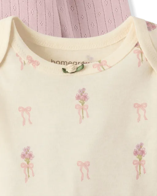Baby Girls Floral Bodysuit 3-Pack