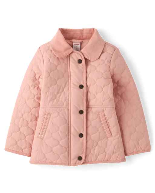 Girls Quilted Microfleece Lined Barn Jacket - Blue Sky Mountain