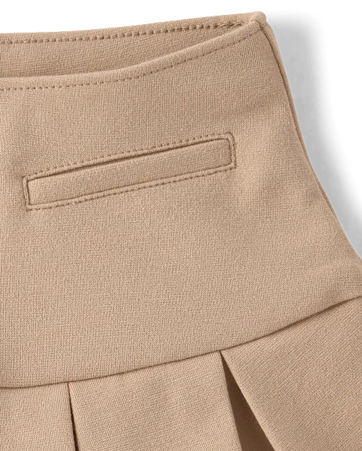Girls Pleated Peplum Ponte Skort - Little Essentials