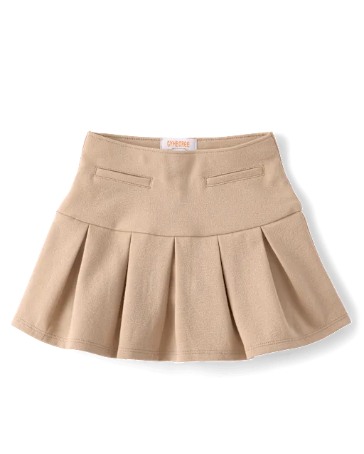 Girls Pleated Peplum Ponte Skort - Little Essentials