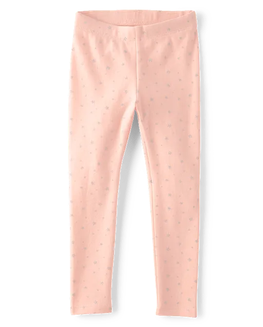 Girls Glitter Star Leggings - Le Petite Ballet