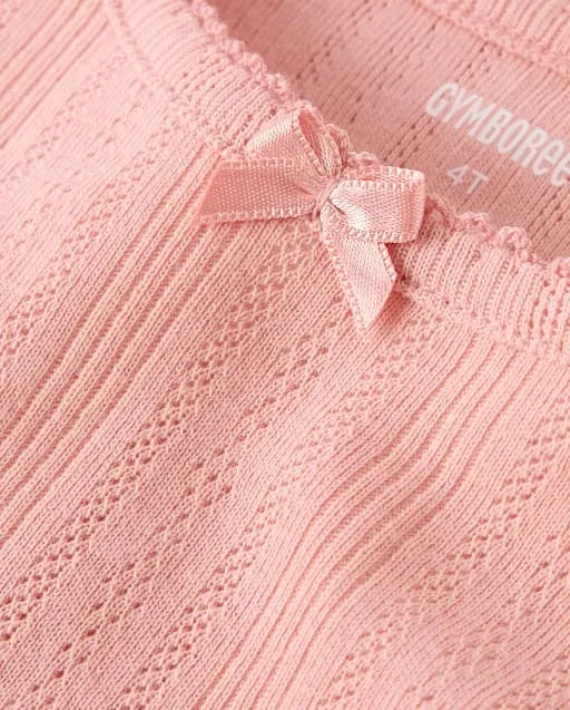 Girls Pointelle Top - Little Essentials
