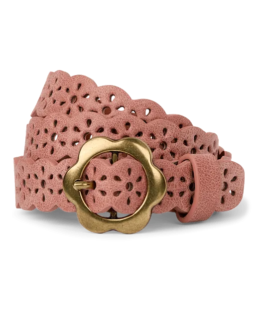 Girls Floral Eyelet Belt - Blue Sky Mountain