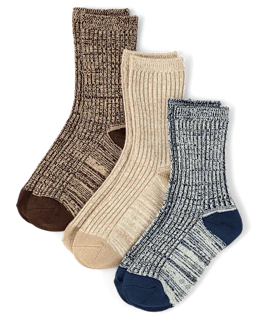 Boys Marled Crew Socks 3-Pack - Little Essentials