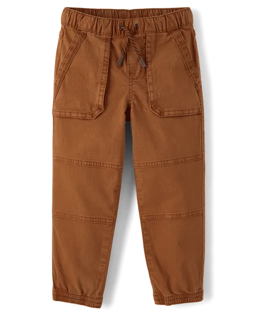 Boys Garment Dyed Pull On Jogger Pants - Little Essentials