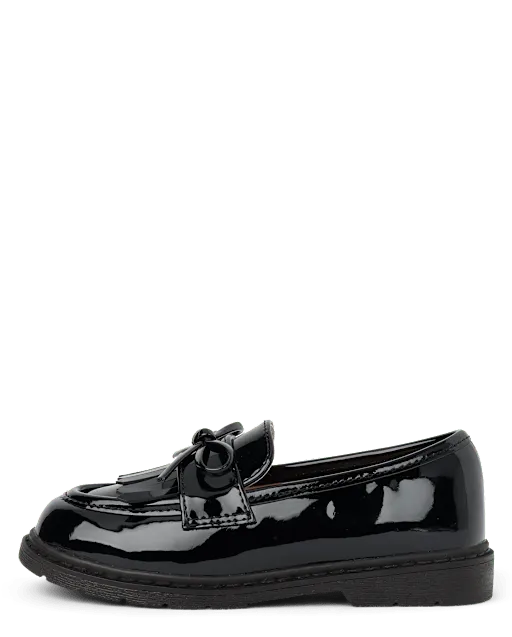 Girls Bow Loafers - The Leopard Edit