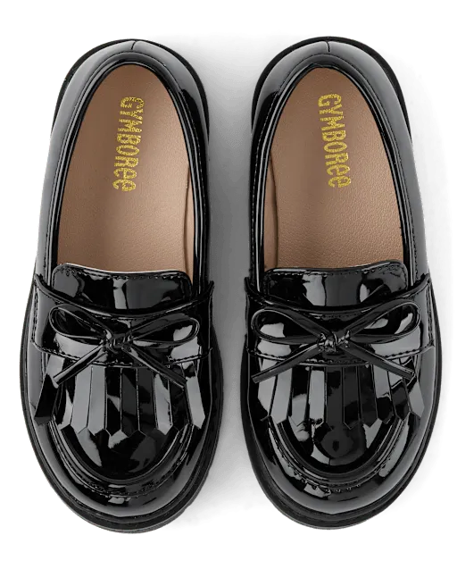 Girls Bow Loafers - The Leopard Edit