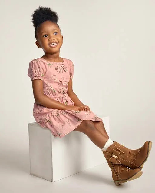 Girls Bow Cowgirl Boots - Little Essentials