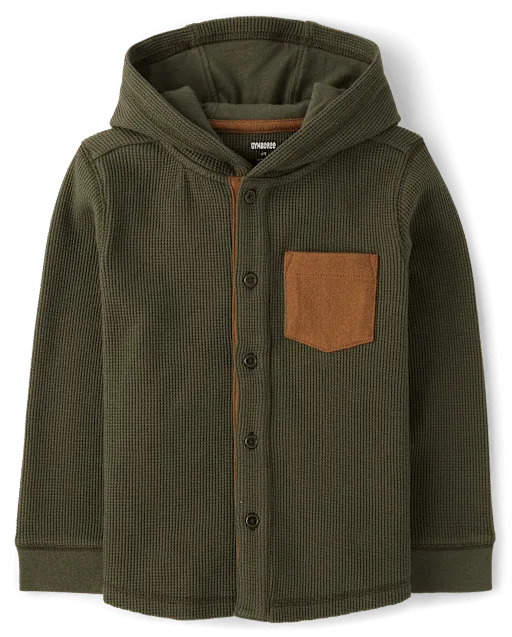 Boys Contrast Hooded Thermal Top - The Harvest Edit