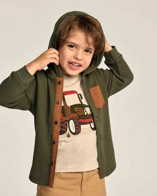 Boys Contrast Hooded Thermal Top - The Harvest Edit