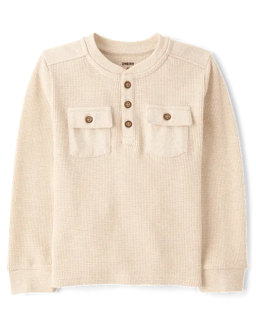 Boys Thermal Henley Top - Little Essentials