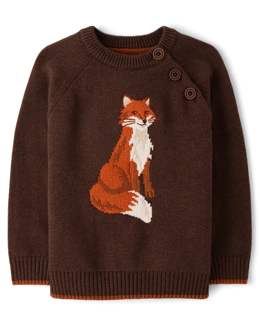 Boys Intarsia Fox Sweater - The Harvest Edit