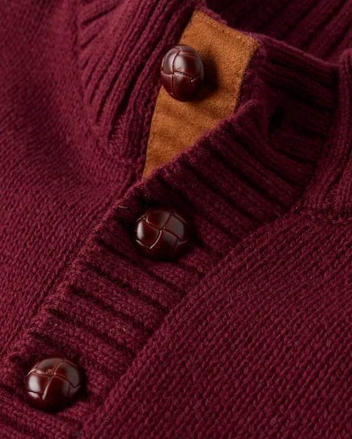 Boys Stitched Mock Neck Sweater - Little Essentials
