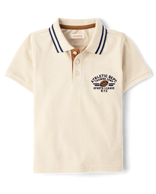 Boys Embroidered Varsity Polo - Collegiate Club