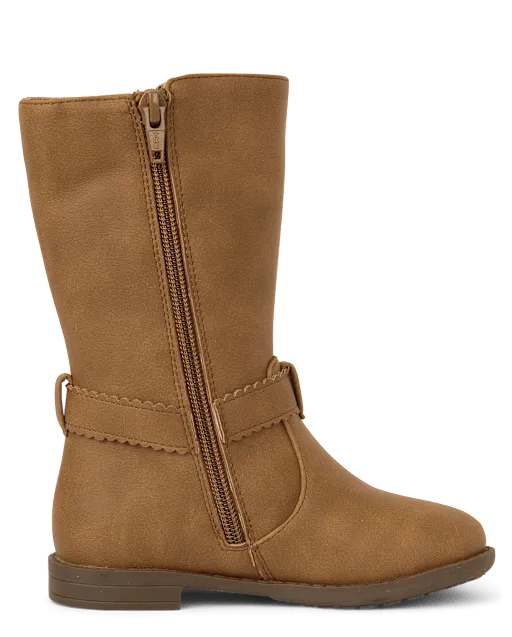 Girls Heart Stud Boots - Little Essentials