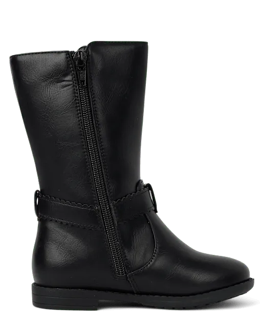 Girls Heart Charm Tall Boots - Little Essentials