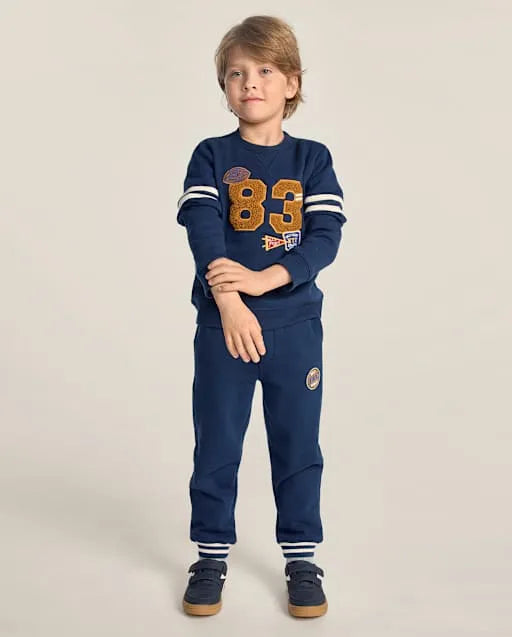 Boys Embroidered Varsity Fleece Jogger Pants - Collegiate Club