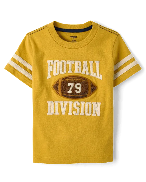 Boys Applique Football Varsity Top - Collegiate Club