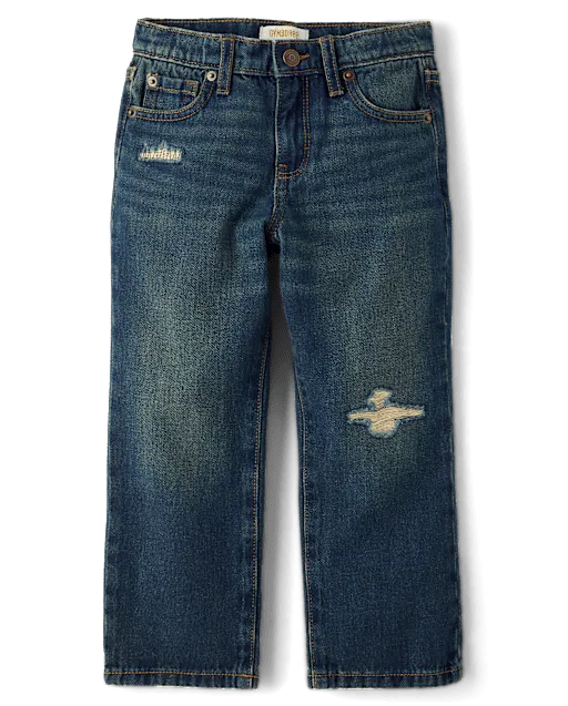Boys Ripped Relaxed Jeans - Blue Sky Mountain