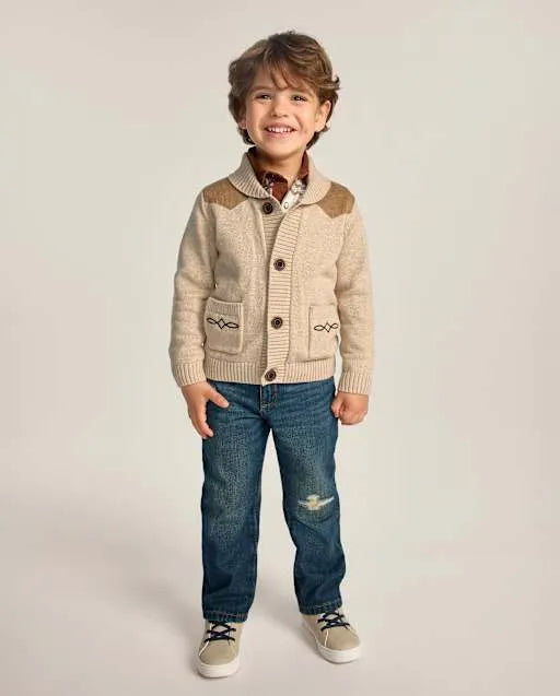 Boys Ripped Relaxed Jeans - Blue Sky Mountain