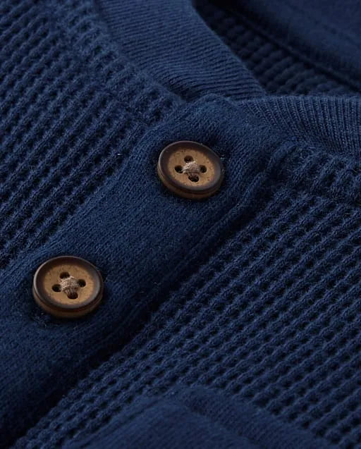 Boys Thermal Henley Top - Little Essentials