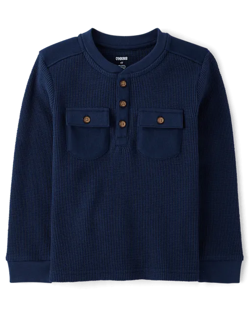 Boys Thermal Henley Top - Little Essentials