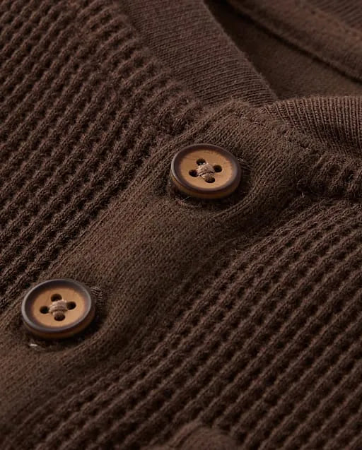 Boys Thermal Henley Top - Little Essentials