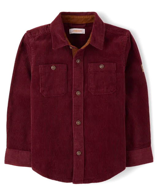 Boys Textured Corduroy Button Up Shirt - The Harvest Edit
