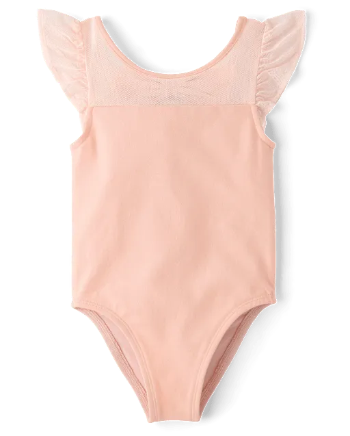 Girls Bow Flutter Leotard - Le Petite Ballet