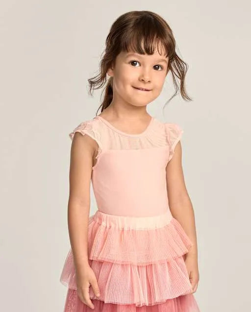 Girls Bow Flutter Leotard - Le Petite Ballet