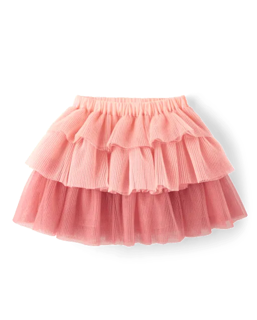 Girls Pleated Tiered Mesh Tutu Skirt - Le Petite Ballet