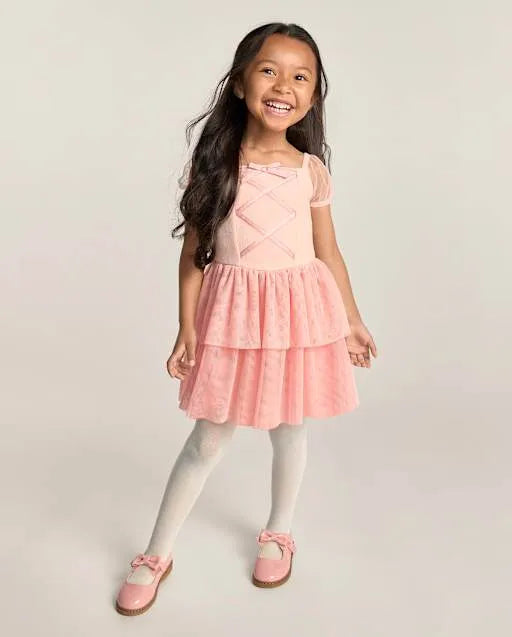 Girls Bow Tiered Tutu Dress - Le Petite Ballet