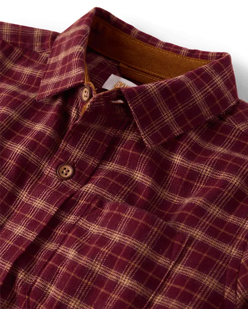 Boys Plaid Flannel Button Up Shirt - The Harvest Edit