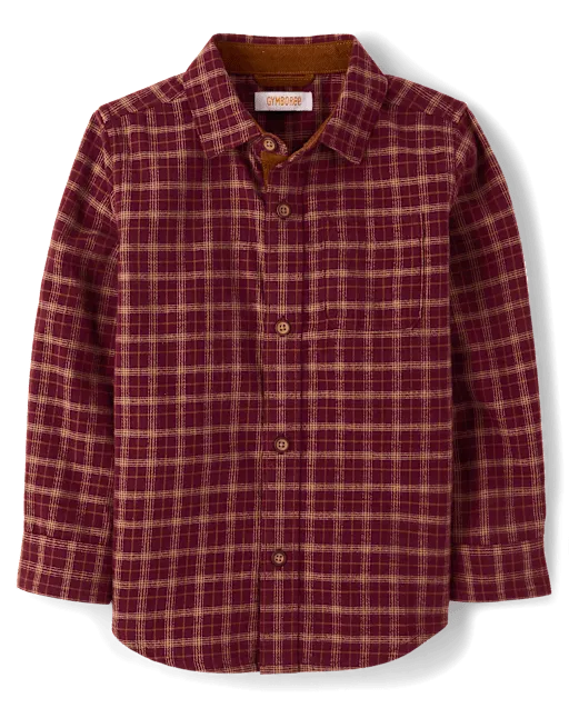 Boys Plaid Flannel Button Up Shirt - The Harvest Edit