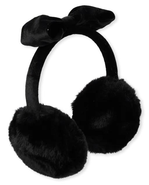 Girls Faux Fur Bow Earmuff