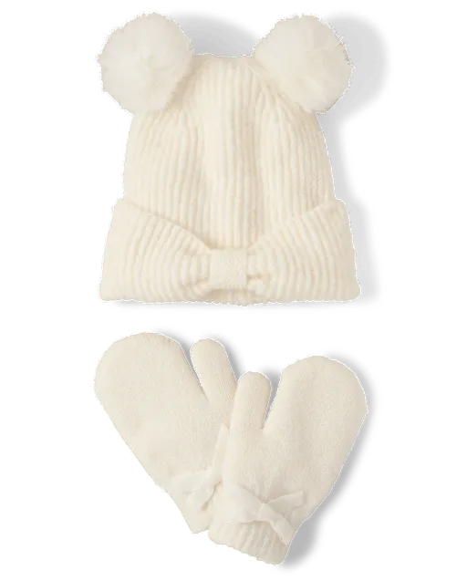 Girls Bow 2-Piece Cold Weather Set - Little Essentials